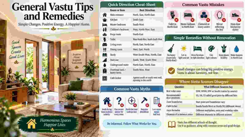 General Vastu tips and remedies