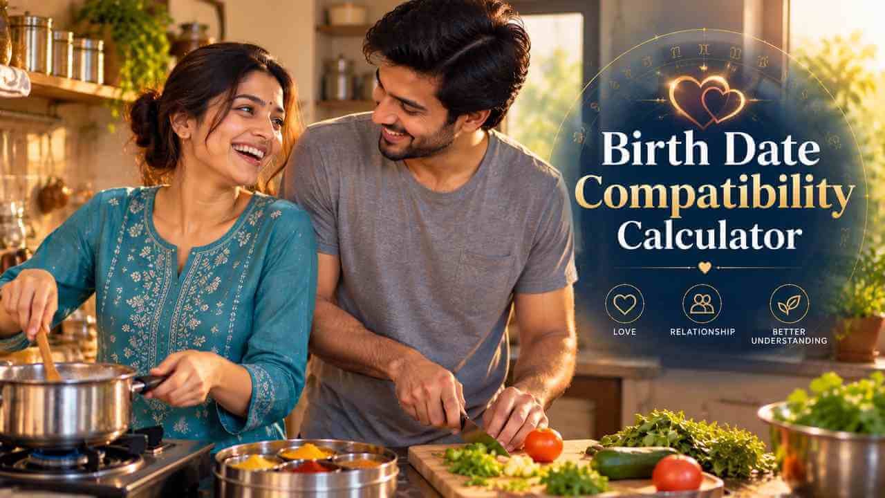 A young Indian couple laughing while cooking together in a small home kitchen