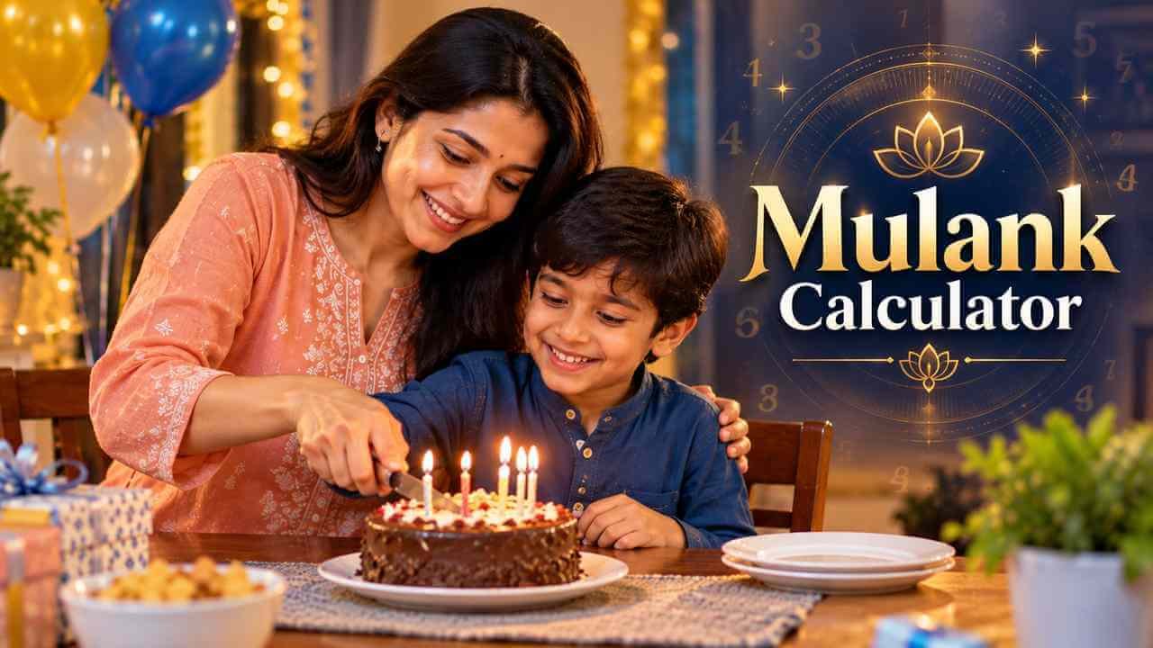 An Indian mother and her young son cutting a birthday cake at home