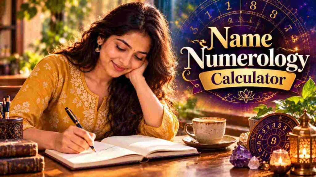 A young Indian woman writing her name on the first page of a new notebook at a café table